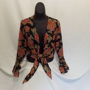 Vintage 1990s Bohemian Blouse With Tie Waist. Size: Medium. Brand: Anxiety.